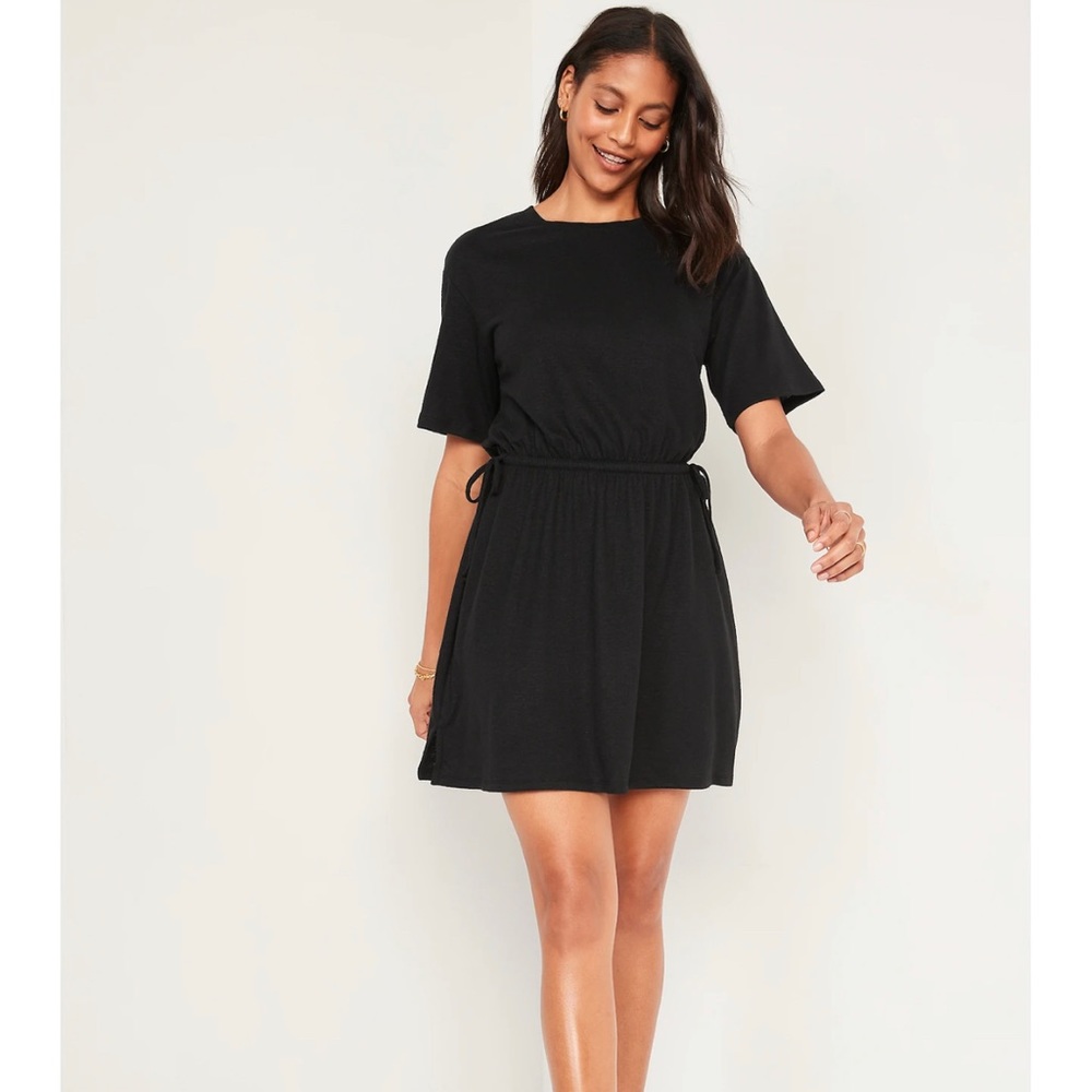 Old navy short sleeve linen blend dress